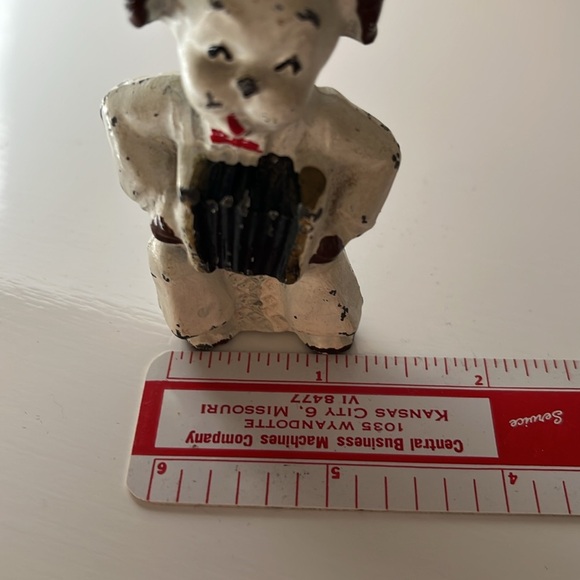 Antique Cast Metal Miniature Dog Playing the Accordion Figurine Toy - Picture 13 of 13